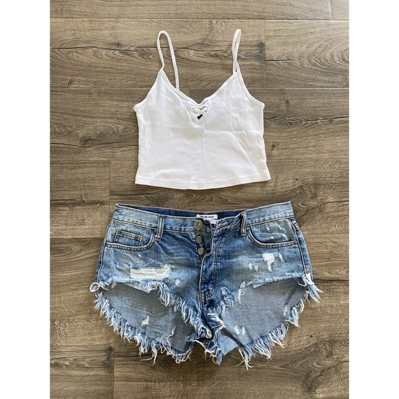 Topshop Tops - TOPSHOP WHITE CROP TOP